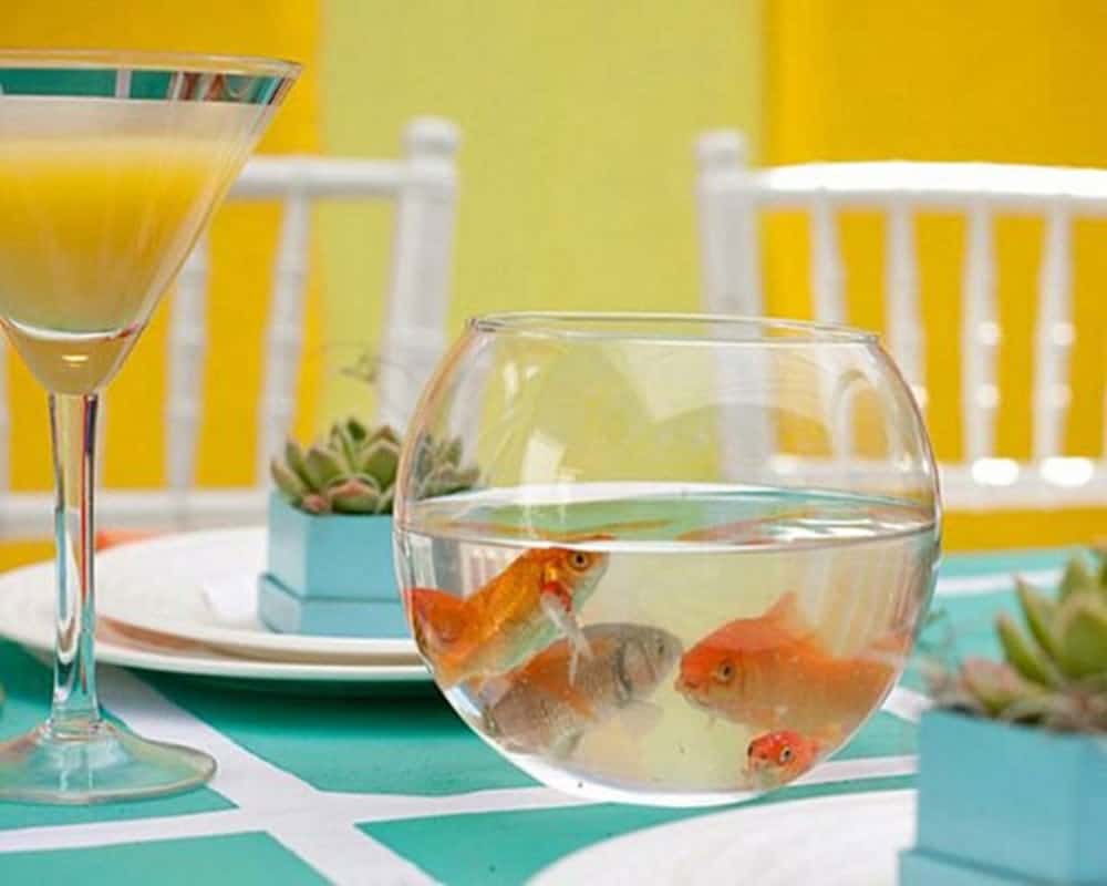 Diy goldfish wedding centerpiece