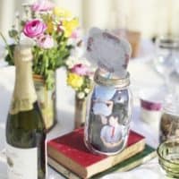 Wedding diy photo mason jar