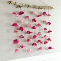 Boho paper ombre flower wall hanging