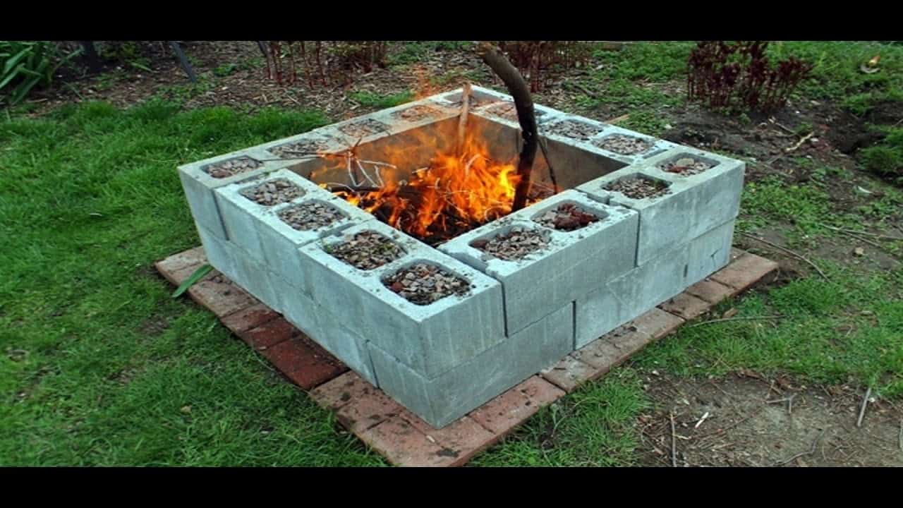 Cinder block and planter fire pit