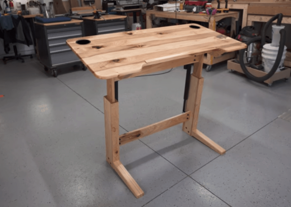 Diy adjustable hardwood standing desk