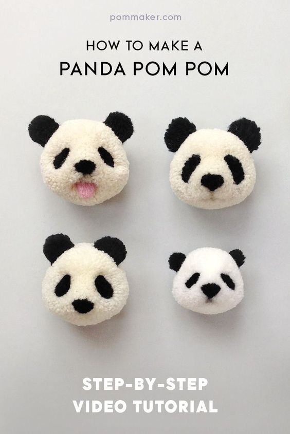 Diy panda pom poms