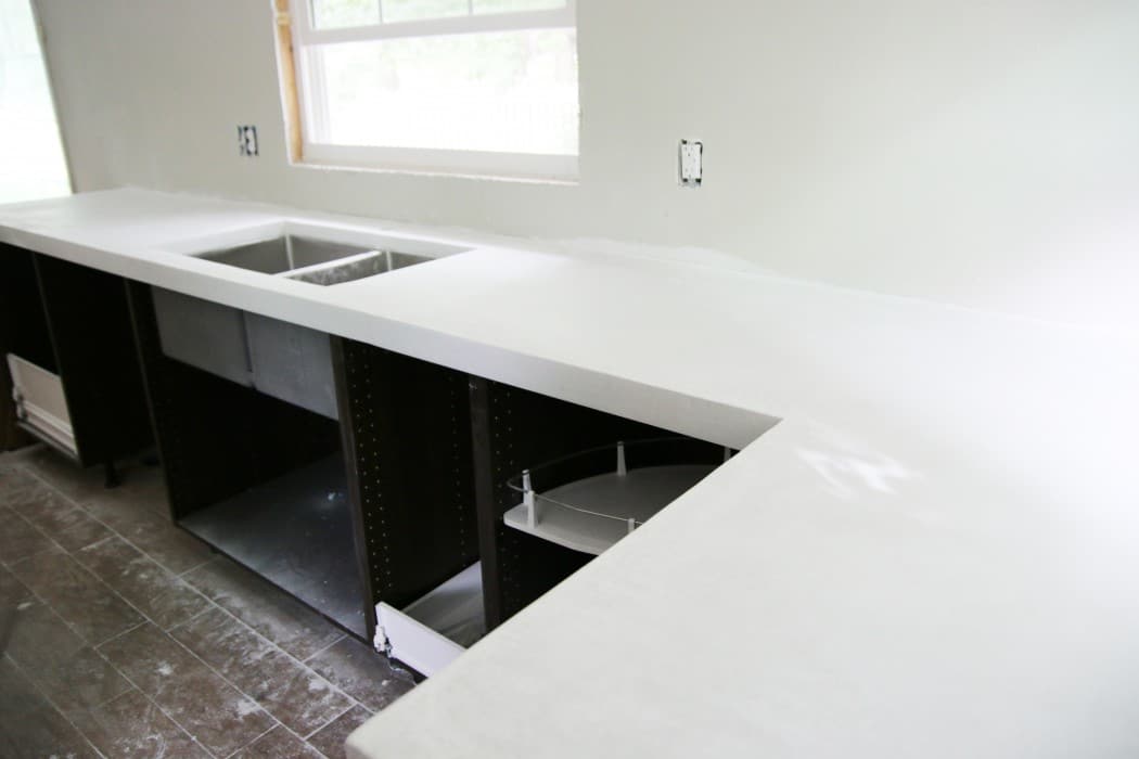 Diy white concrete countertops