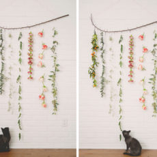 Delicate flower garland wall hanging