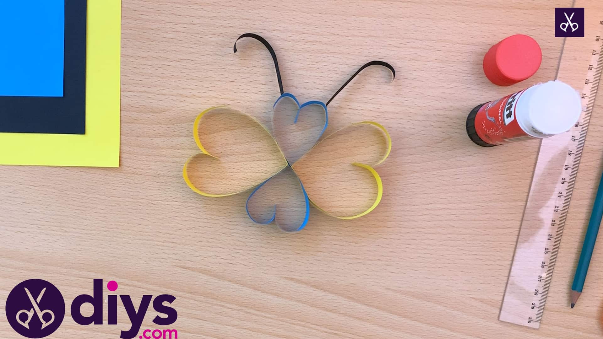 How to make a paper heart butterfly craft for kids