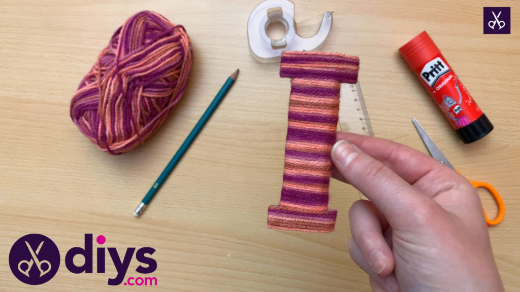 How to make yarn letters step 5