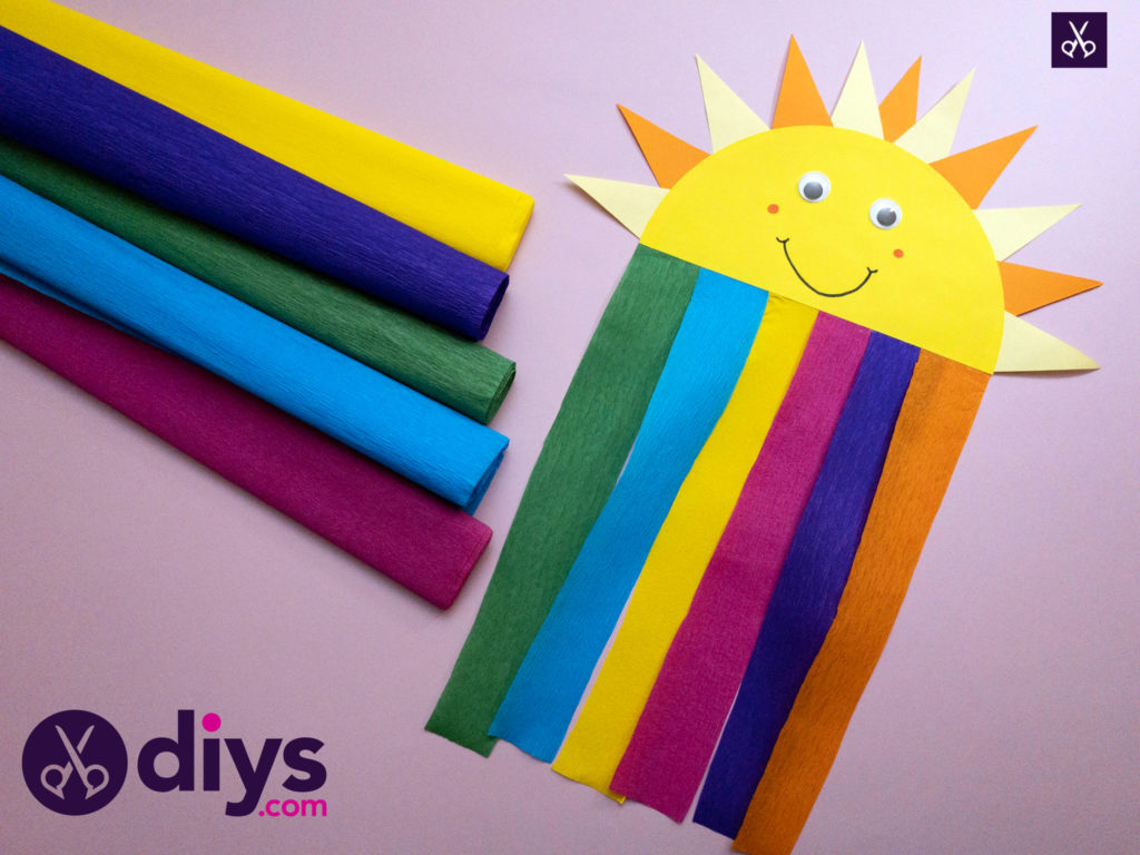 چگونه آفتاب کاغذی رنگین کمان درست کنیم