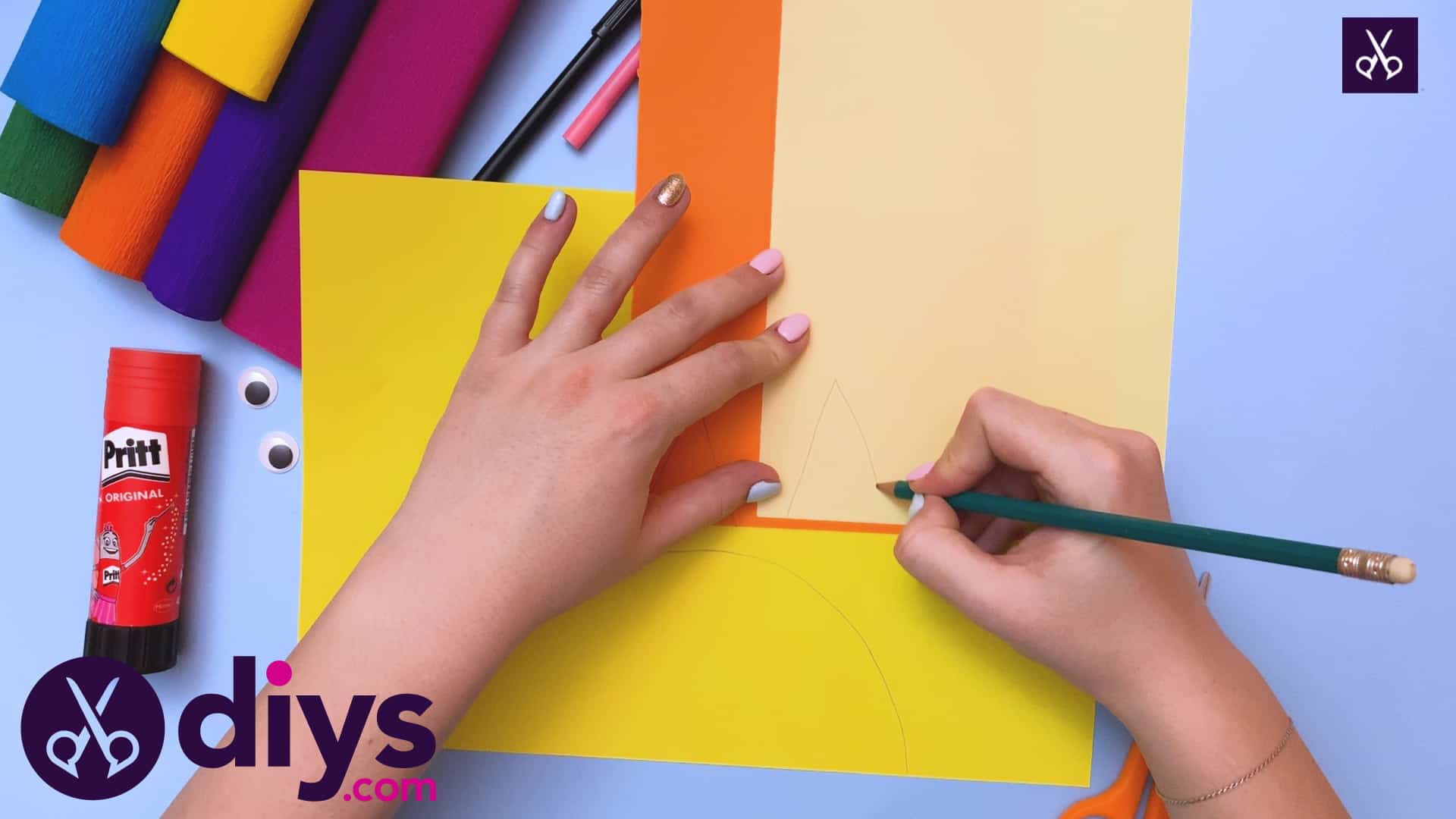 How to make a rainbow paper sun draw
