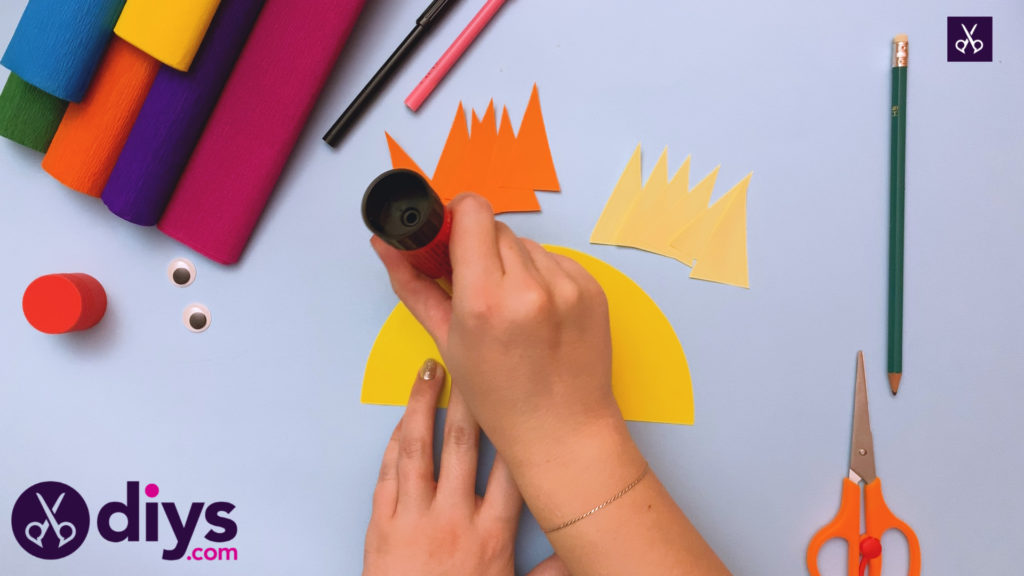 How to make a rainbow paper sun stamp