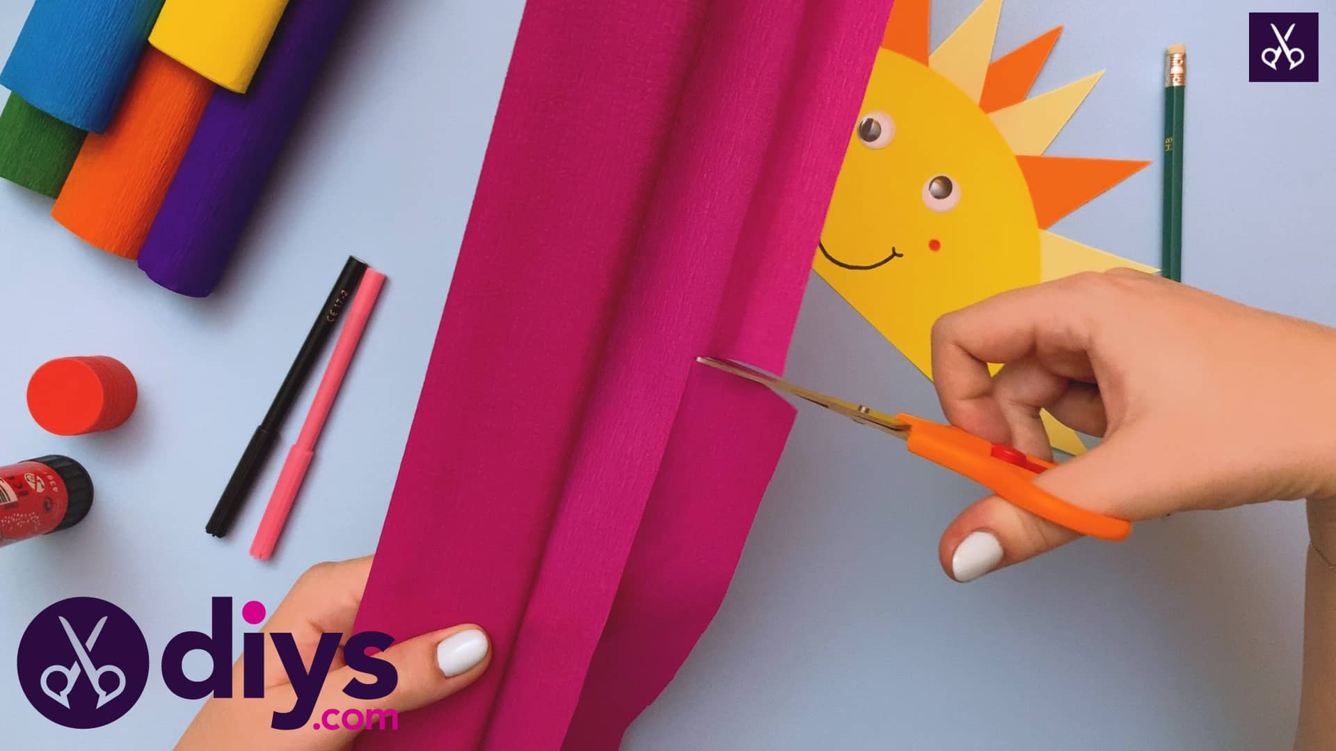 How to make a rainbow paper sun cutting
