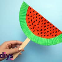 How to make a watermelon paper fan tutorial