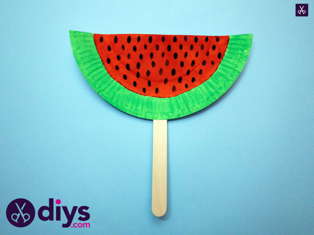 How to make a watermelon paper fan for summer