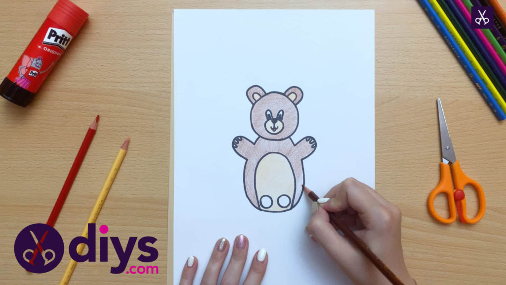 How to make an adorable bear finger puppet add colour