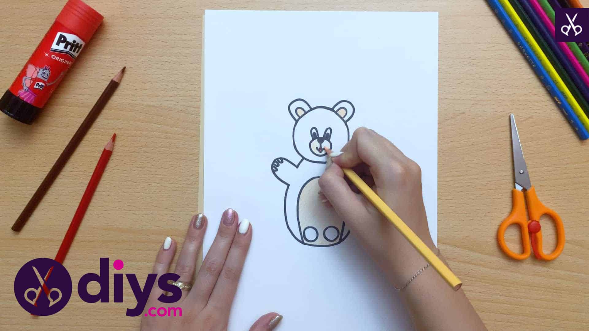 How to make an adorable bear finger puppet draw