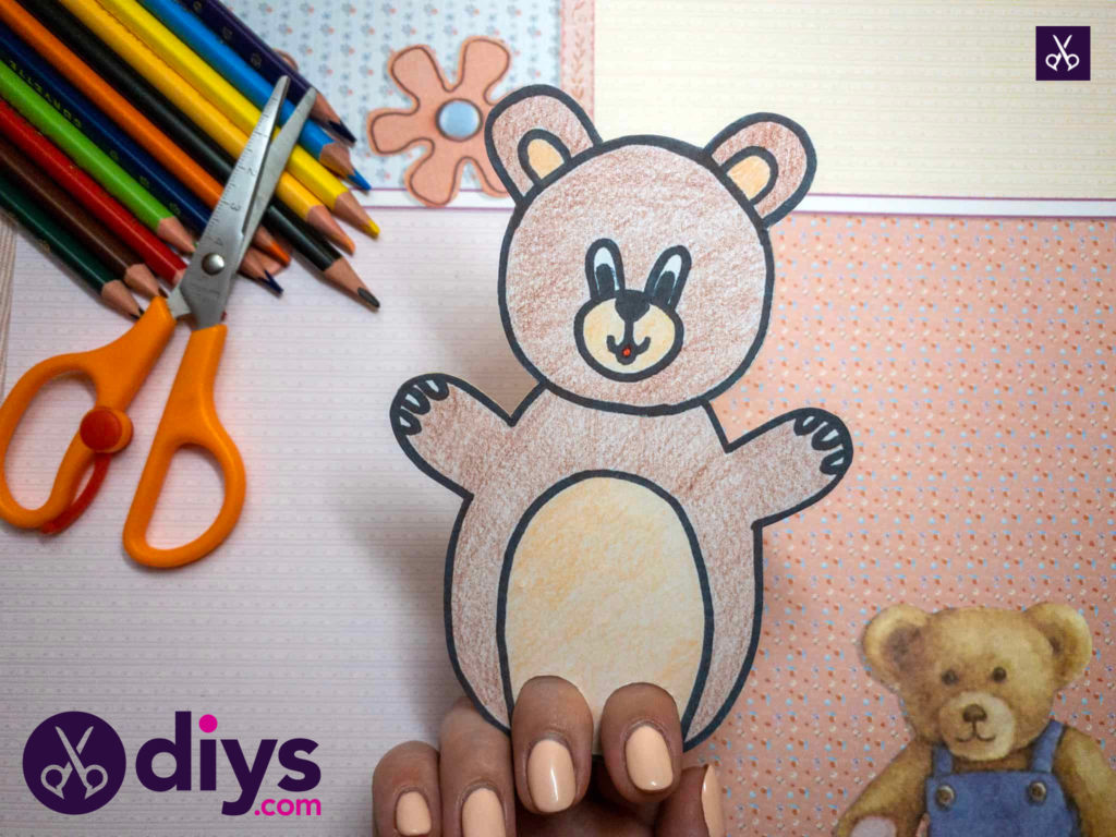 How to make an adorable bear finger puppet for kids