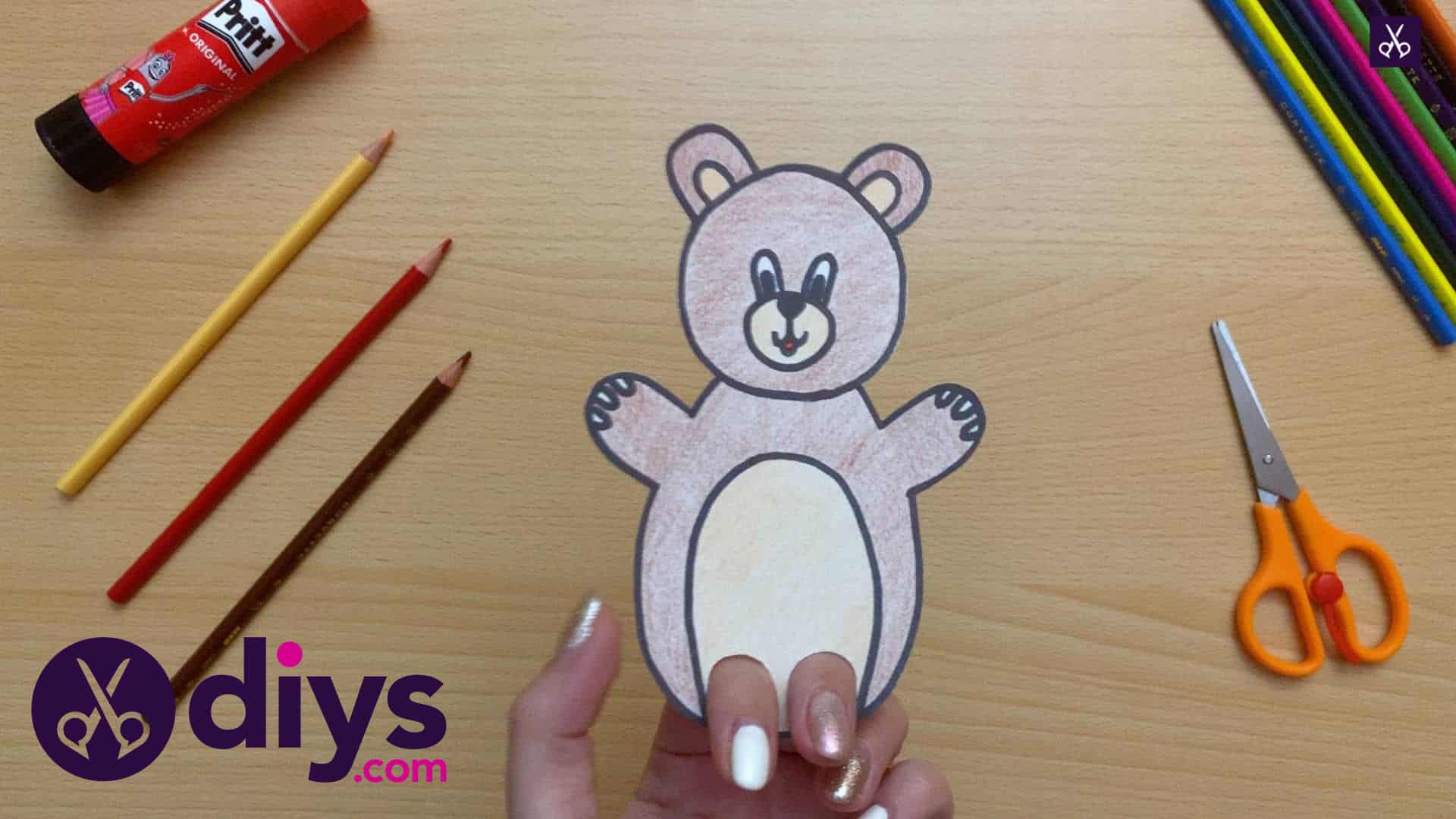 How to make an adorable bear finger puppet