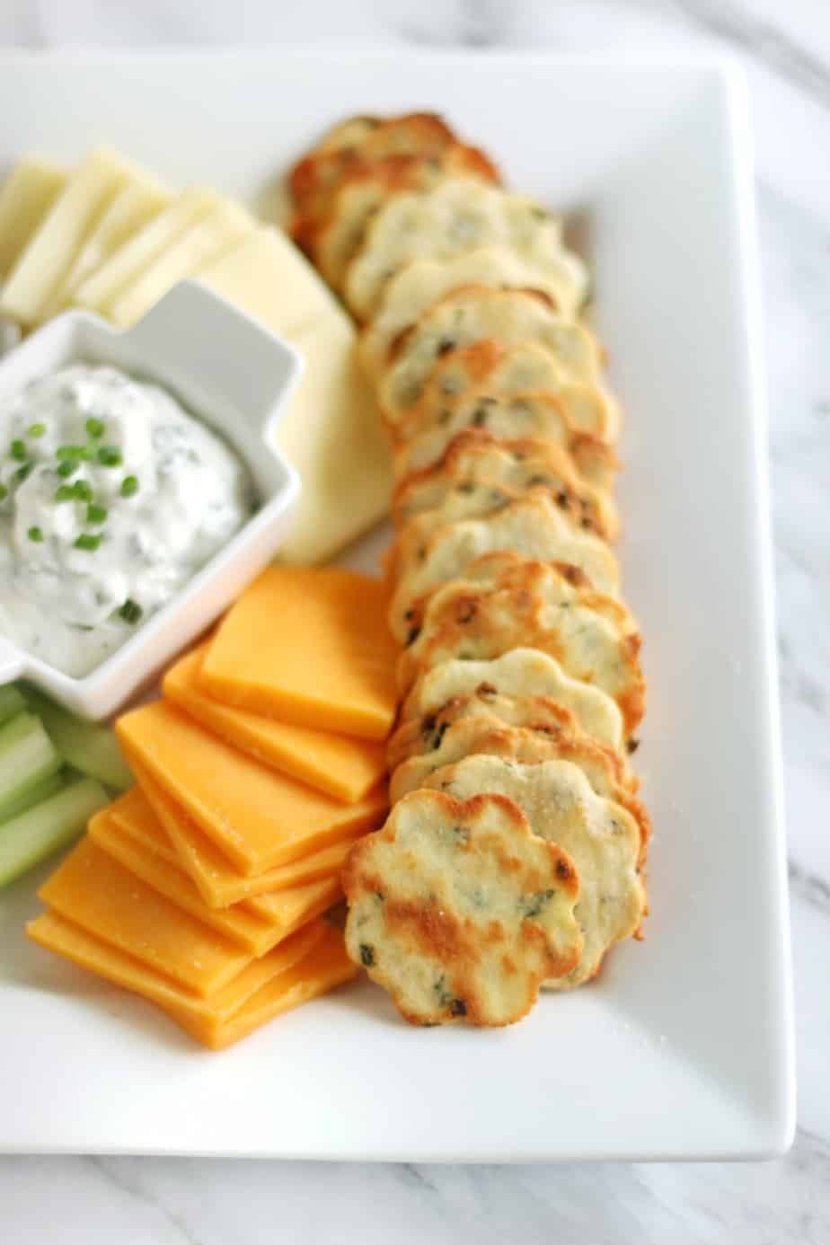 Keto sour cream and chive crackers 2