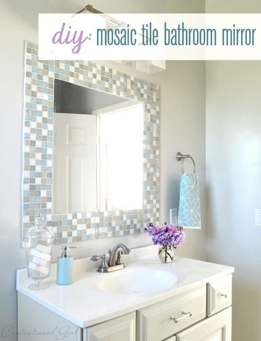 Mosaic tile bathroom mirror