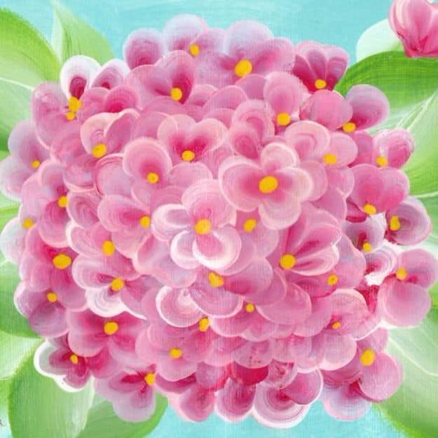Painting hydrangeas with one stroke