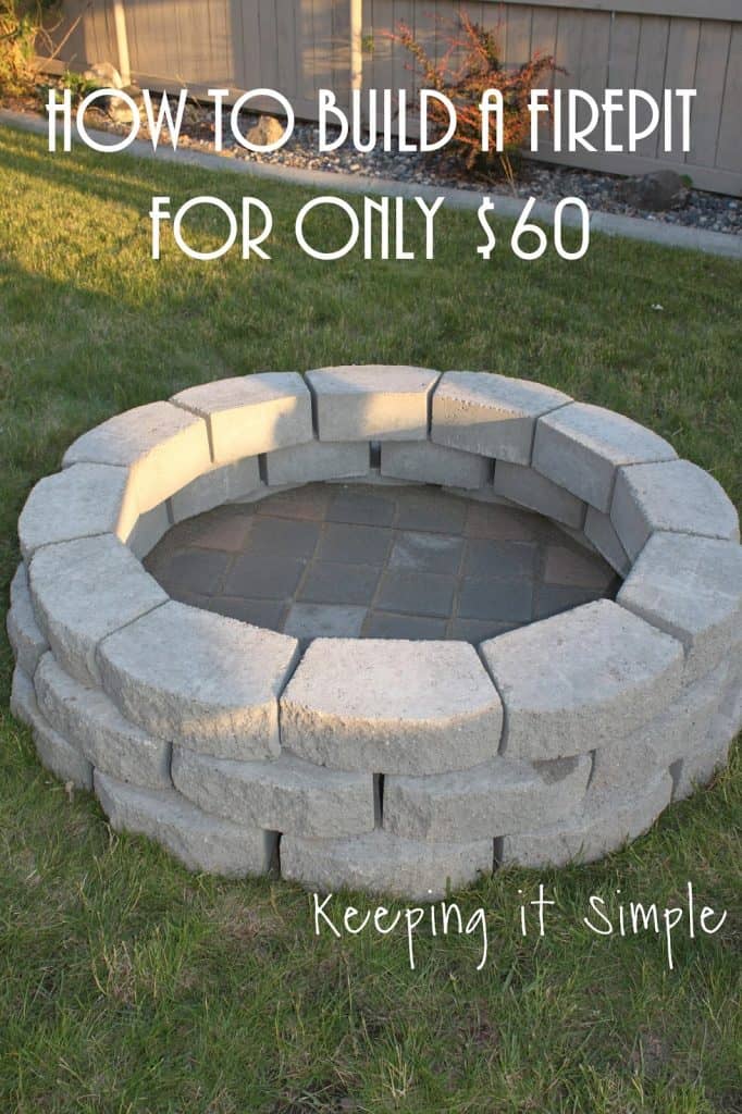 Rounded cinder block fire pit