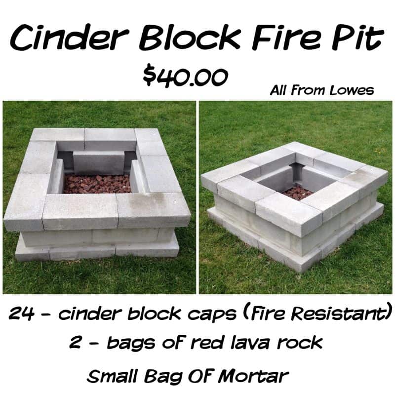 Safe cinder block fire pit on a budget