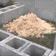 Safe sand filled cindrer block firepit