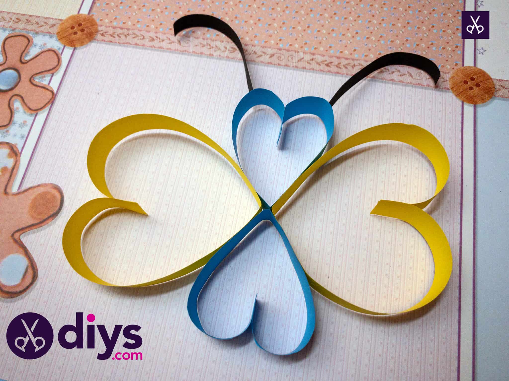 Simple how to make a paper heart butterfly