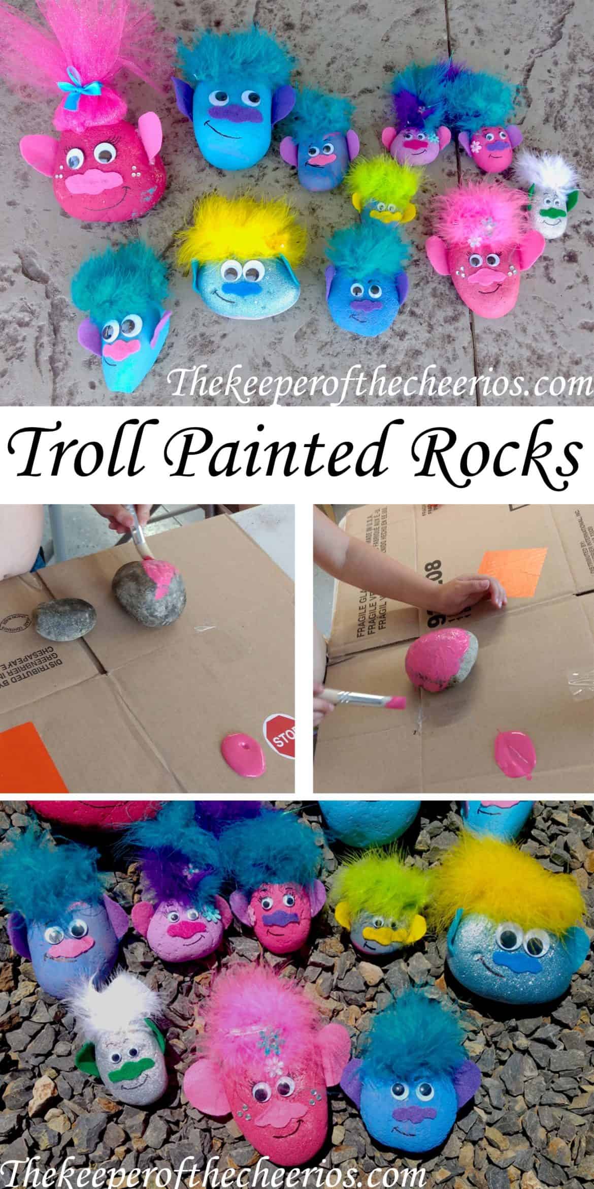 Troll painted rocks