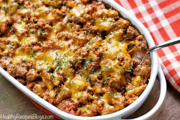 Cheeseburger casserole keto recipe