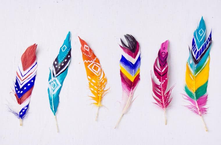 Diy painted feathers