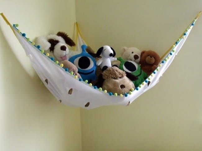 Plush Animal Teddy Bear Hanging Storage Toys Hammock Net Fun Poms Poms Organize 