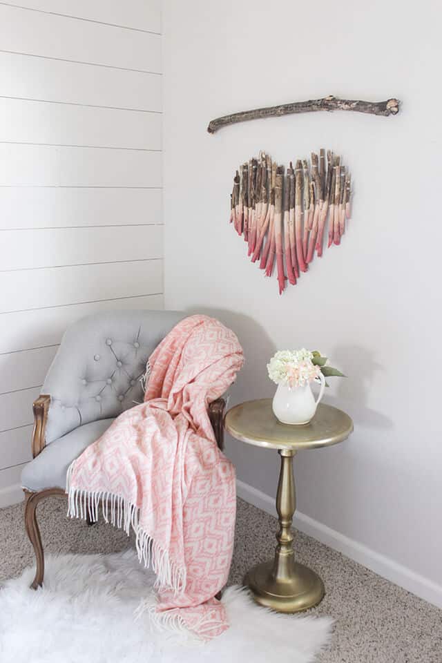 Diy wooden heart hanging