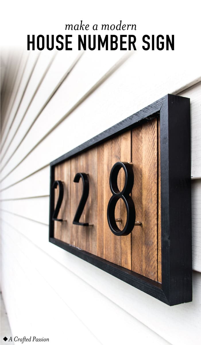 Modern house number sign pin