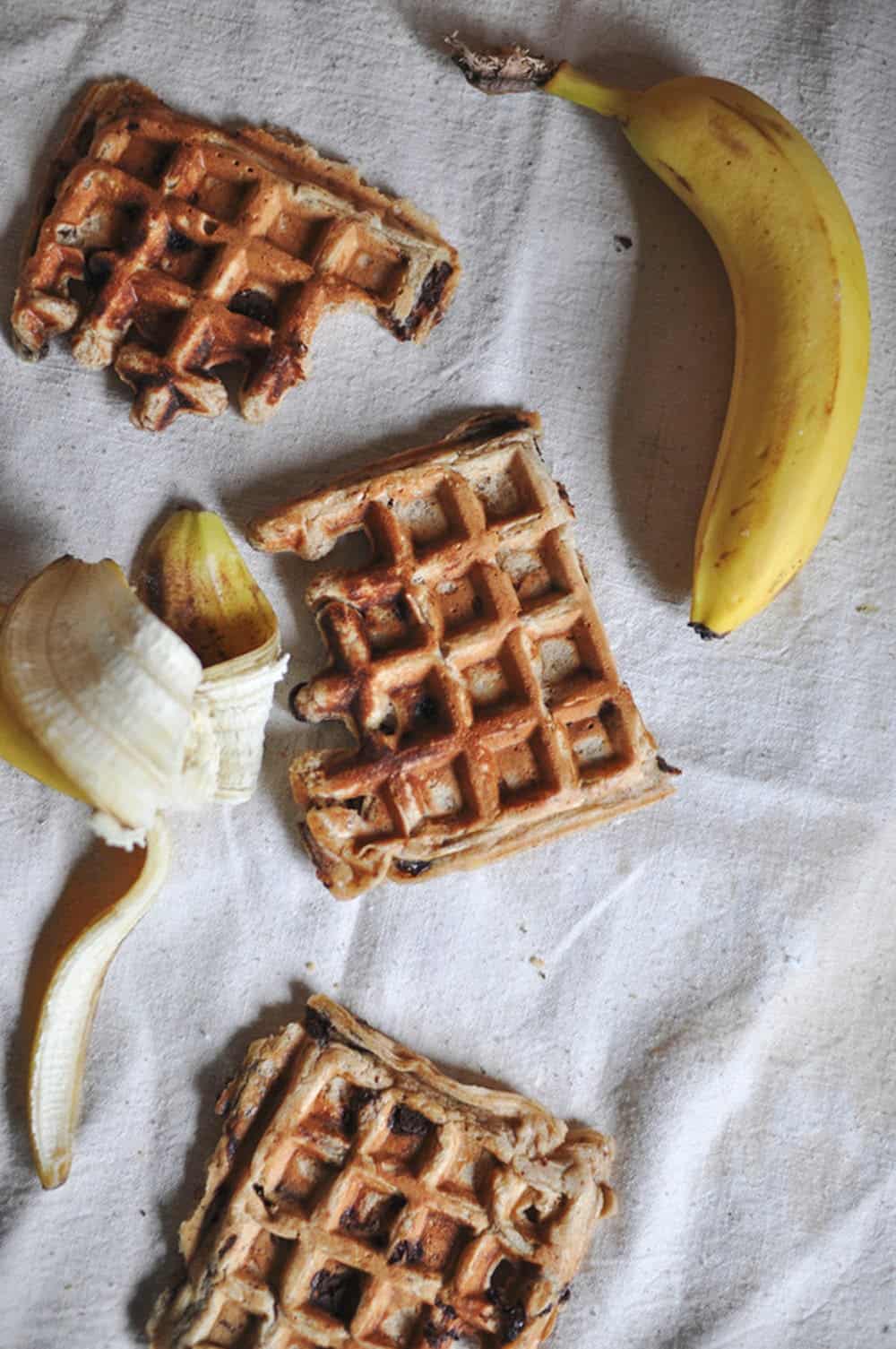 Peanut butter banana waffles