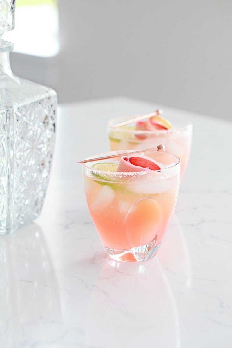 Rhubard paloma cocktail