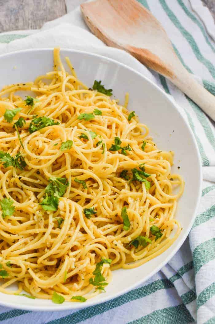 5 ingredient parmesan garlic spaghetti 1