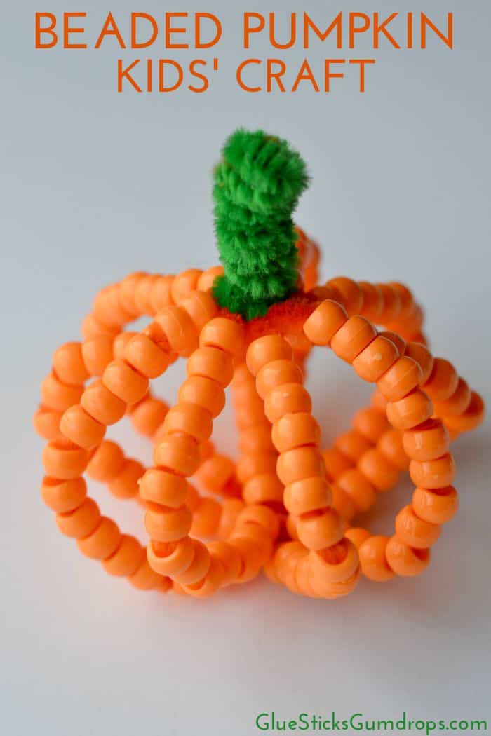 Beaded pipe cleaner pumpkin craft