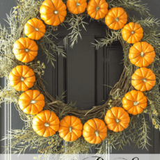 Circle of pumpkins door wreath