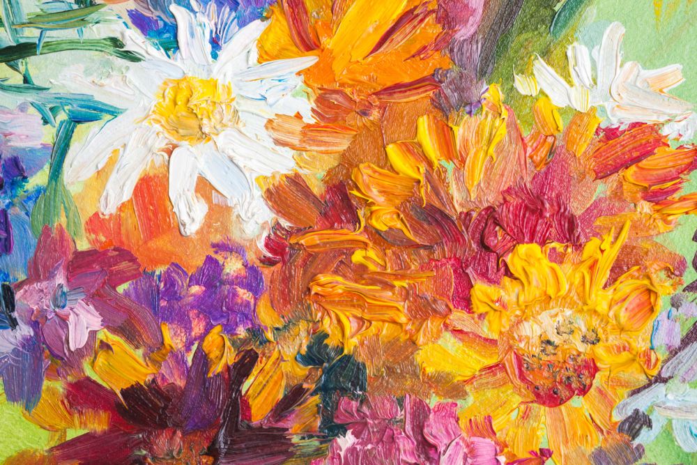 Colorful Bouquet Oil Painting 