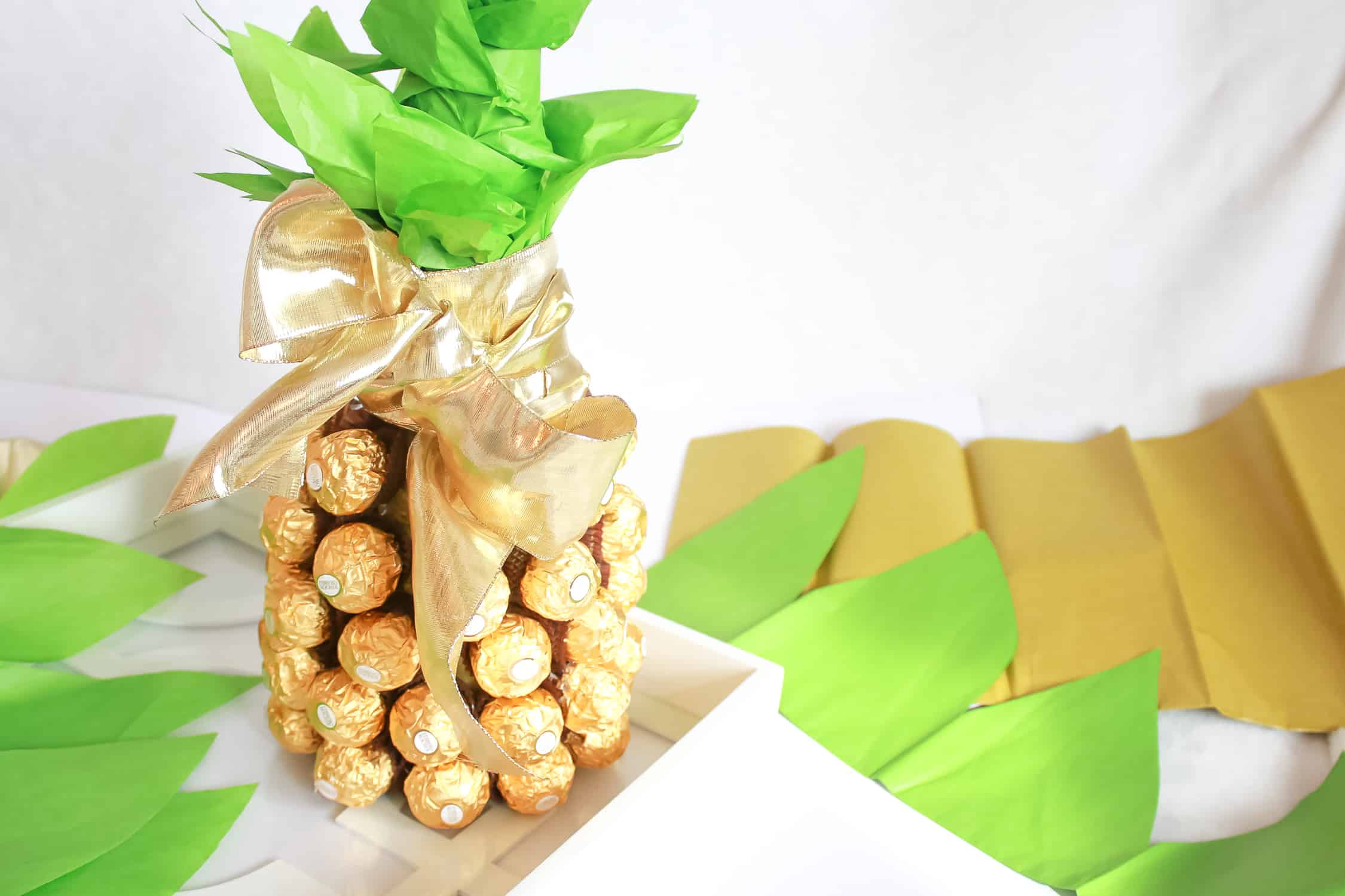 Diy chocolates and champagne pineapple housewarming gift