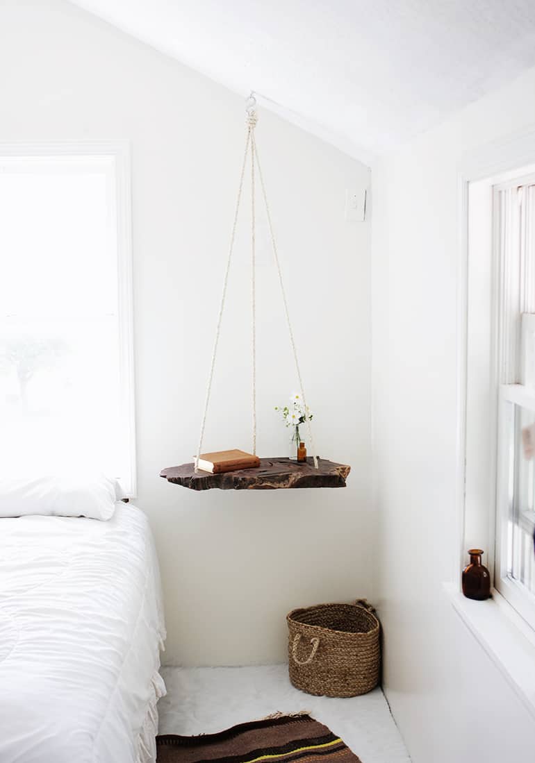 Diy hanging wooden side table