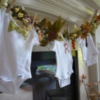Fall leaf and baby onesie garland