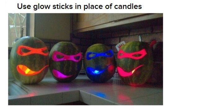 Glow sticks in the place of candles