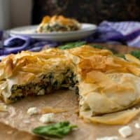 Greek spinach and feta philo pie