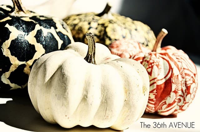 Mod podge fabric pumpkins