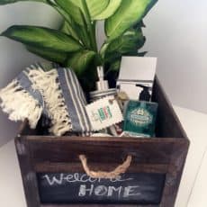 Packed housewarming gift crate