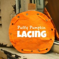 Puffy pumpkin lacing activity