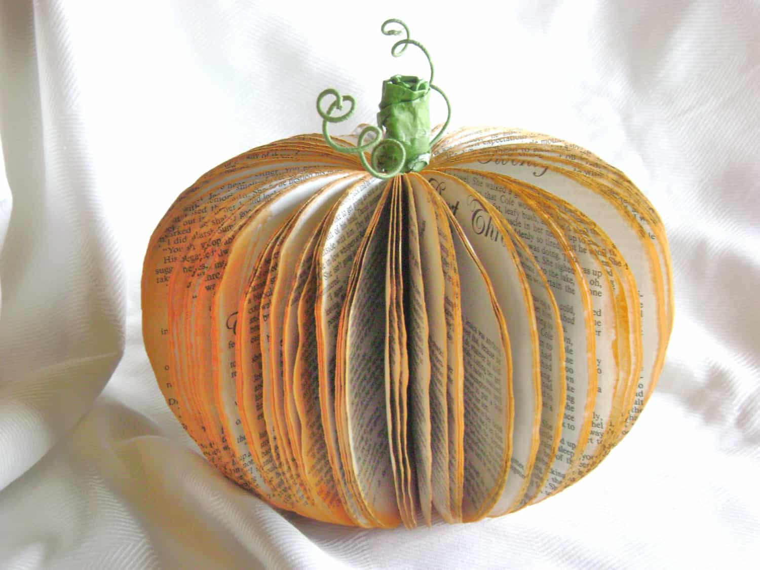 Recycled book pumpkins