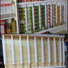 Rotating can system shelf