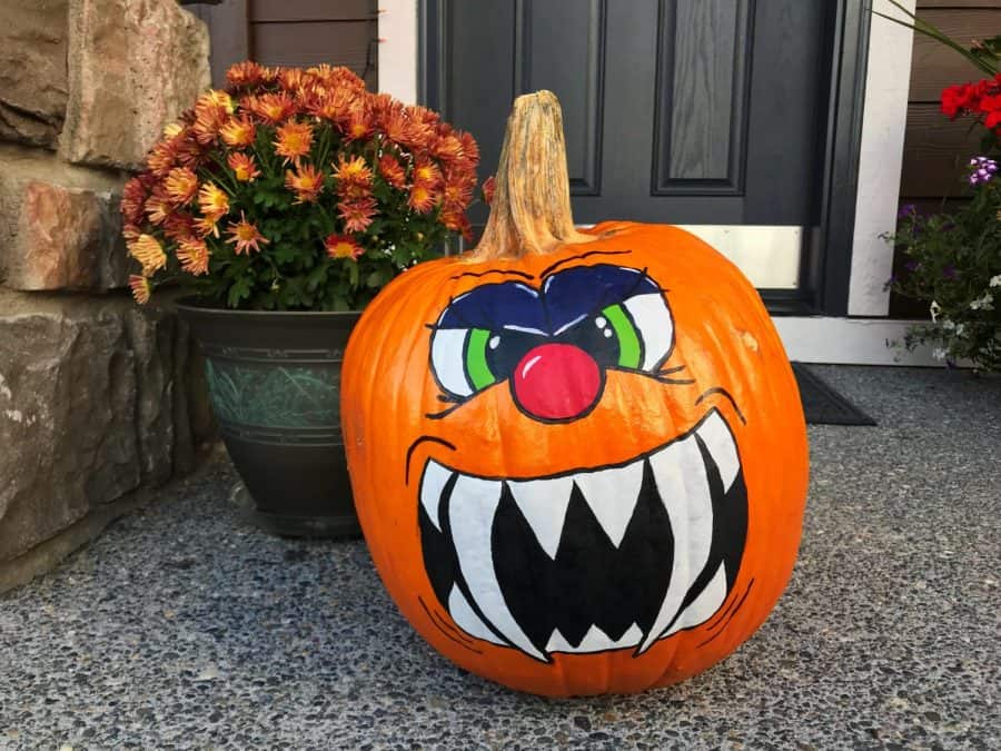 Scary Pumpkin Painting Idea